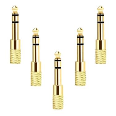 Imagem de Valefod [Versão atualizada pacote com 5 adaptadores de áudio estéreo de 6,35 mm (1/4") macho para conector de fone de ouvido fêmea de 3,5 mm (1/8")