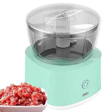 Imagem de Cortador de Legumes Elétrico - Processadores de alimentos antiderrapantes sem fio | Suprimentos de cozinha de aço inoxidável, moedores de carne multifuncionais para uso doméstico, comida para Canian
