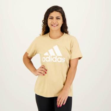 Imagem de Camiseta Adidas Big Logo Feminina Bege E Branca