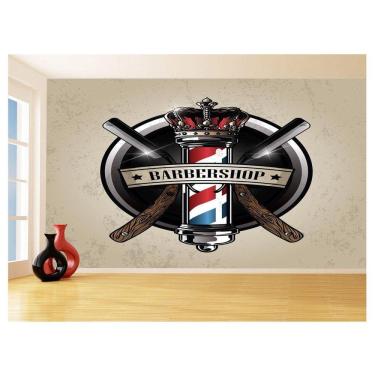 Imagem de Papel De Parede 3D Barbearia Barber Shop Logo 3,5M Brb26