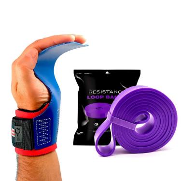Imagem de Kit Hand Grip Legacy Skyhill USA e Super Band Roxo até 45kg-Unissex