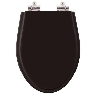 Imagem de Assento Sanitário Poliester Soft Close Victoria Premium Premium Ebony (Preto) para vaso Ideal Standard