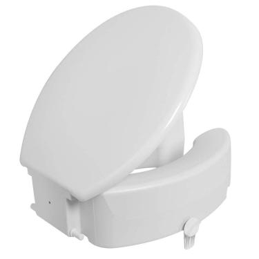 Imagem de Assento Sanitário Elevado com Trava e Tampa 13 cm Astra Branco
