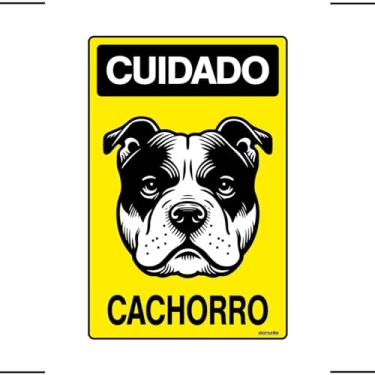 Imagem de Placa De Sinalização Cuidado Cachorro 20x30 Ekomunike - P-6/1 F9e