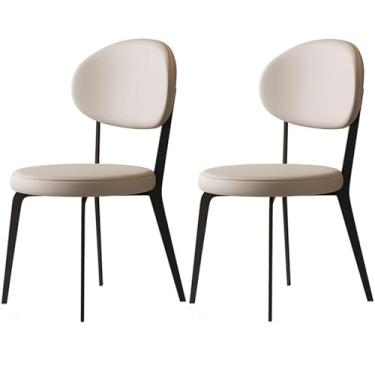 Imagem de Conjunto de 2 cadeiras de jantar modernas, cadeiras laterais de veludo para sala de jantar com pernas metálicas cromadas e assento estofado para casa, sala de estar