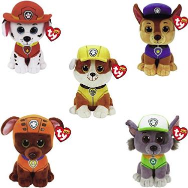 Imagem de Kit 5 Pelúcia Beanie Boos Ty Patrulha Canina Dtc Original