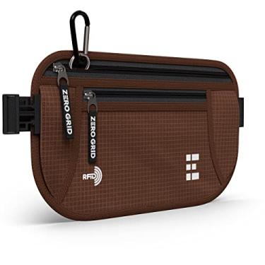 Imagem de Cinto para dinheiro para viagens seguras – Suporte fino para passaporte com bloqueio de RFID – Bolsa de cintura oculta para dinheiro, cartões de crédito, documentos – oculta sob as roupas, pochete