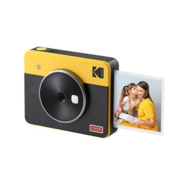Imagem de Câmera Instantânea e Impressora Fotográfica Kodak Mini Shot 3 Retro 2 em 1, sem fio, 7,6 x 7,6 cm, compatível com iOS e Android, Bluetooth, tecnologia 4Pass de foto de verdade em alta definição e acabamento laminado - amarelo
