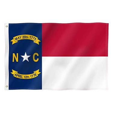 Imagem de Sheface Bandeira do estado da Carolina do Norte, 9,5 x 1,5 m, durável, estampada, com ilhós de latão forte, faixa de poliéster para uso interno/externo