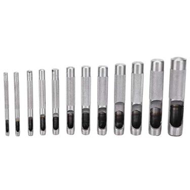 Imagem de 12pçs Conjunto de Perfurador de Cinto, Aço Carbono, Couro Oco, Ferramentas Manuais Multifuncionais para Couro e Cintos 3-16mm