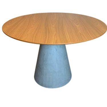 Imagem de Mesa De Jantar Cone Cimento Rústico 150 Cm Tampo Freijó Marrom