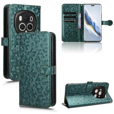 Imagem de Kukoufey Capa de couro compatível com Honor Magic6 Pro, capa de telefone de couro PU capa flip compatível com Honor Magic 6 Pro 5G BVL-AN16 capa verde