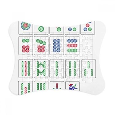 Imagem de Moldura de quebra-cabeça de jogo de xadrez Mahjong da Cultura Chinesa Decoração de imagem Enfeite de jogo de quebra-cabeça
