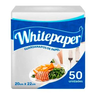 Imagem de Guardanapo de Papel 20cm x 22cm Branco 1000 unidades Folha Simples