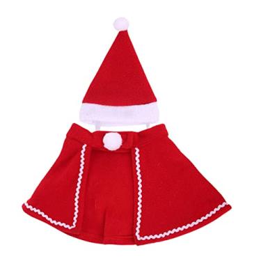 Imagem de Generic Conjunto de fantasia de animal de estimação de natal roupas de fantasia roupas de cosplay capa capa chapéu para gato gatinho suprimentos de festa