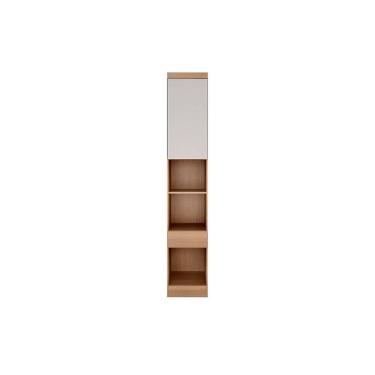 Imagem de Módulo de Quarto Casal Armário Mesa de Cabeceira Rizon/Linea 1 Porta c/1 Gaveta Cumaru/Fendi - Novo Horizonte