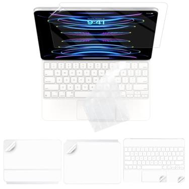 Imagem de IMMOENUC Adesivos adesivos para tablets 5 em 1 para Apple iPad Pro 32.8 cm Magic Keyboard TPU 2022/2021/2020/2018 e película protetora de tela para iPad