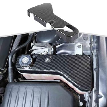 Imagem de Acabamento do motor da tampa do tanque de refrigeração de fibra de carbono compatível com Dodge Charger 2011-2023, para Dodge Challenger 2011-2023, para Chrysler 300c 2011-2023