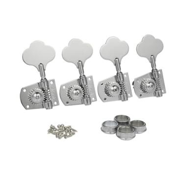 Imagem de KAISH Chrome Lefty Cloverleaf afinadores de baixo afinadores de baixo teclas de afinação de baixo para padrão/Highway One Series Jazz J Bass/Precision P Bass
