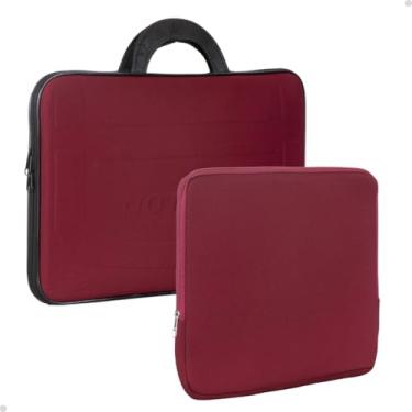 Imagem de Maleta Notebook Feminina Masculina Kit Impermeável Resistente (Vinho, 15,6")