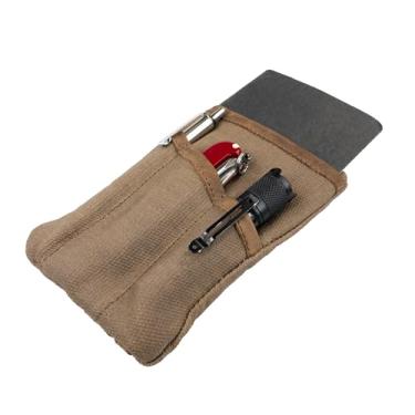 Imagem de Hide & Drink, Bolsa de bolso multiferramenta de lona encerada, bolsa compacta multifuncional com zíper, estojo para ferramentas de acampamento, organizador, itens essenciais para viagem e viajante, feito à mão inclui garantia de 101 anos (Fatigue)