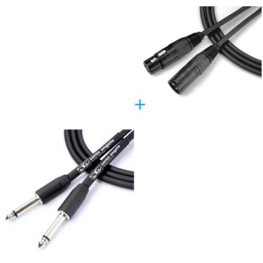 Imagem de Kit 5 Cabos P10 X P10 3,05 metros ninja + 5 Cabos XLRF x XLRM  3,05 me