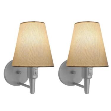 Imagem de Kit/2 Arandela Cone Md-2013 Cinza C/ Inter Liga e Desl Cúpula em Tecid