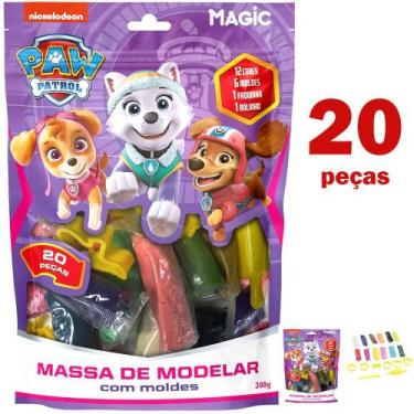 Imagem de Kit Massa de Modelar Patrulha Canina Com 20 Peças 300g - Magic Kids, P