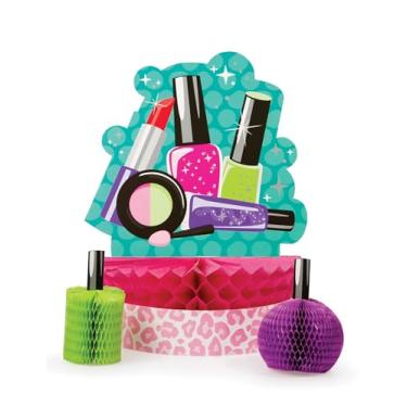 Imagem de Creative Converting 317717 Sparkle Spa Party Honeycomb Table Centerpiece, Pink/Blue, Multi-colored, Standard