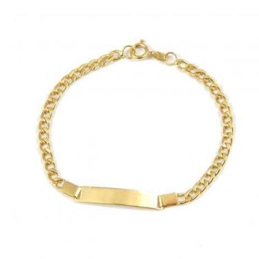 Imagem de Pulseira de ouro 18k Chapa Infantil - Elegancy Joias