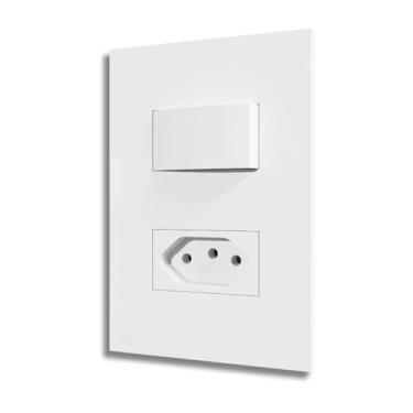 Imagem de Conjunto Tomada Recta 10A Com Tecla Interruptor Simples - B.Lux - BLUX