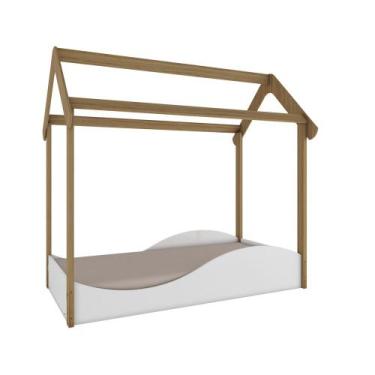 Imagem de Cama Montessoriana Branca/Carvalho Baby Home - Peroba