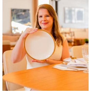 Imagem de Prato Branco Raso Porcelana Elegance - Rojemac