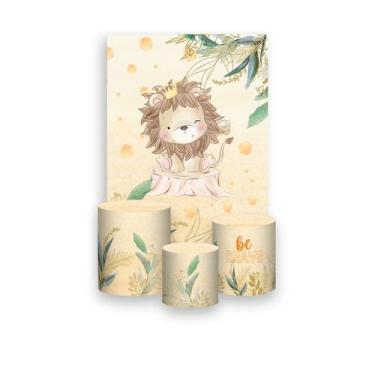 Imagem de Painel De Festa Vertical 1,50 x 2,20 + Trio De Capas Cilindro - Leaozi
