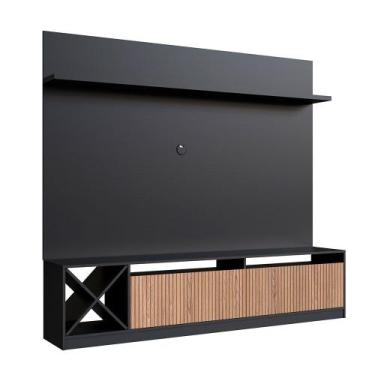 Imagem de Estante para TV Trento Até 60 Polegadas 2 Portas Quiditá, Preto/Brise
