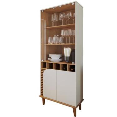 Imagem de Cristaleira 2 Portas 5 Nichos Jurere Freijo Off White Matte CLB - Coli