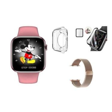 Imagem de Relógio Inteligente Hw16 Series 6 C/2 Pulseira Rosa Modo Esportivo Wat