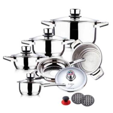 Imagem de Jogo De Panelas Alemãs Aço Cirúrgico 19 Peças - LED