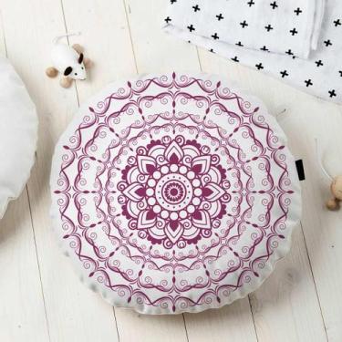 Imagem de Almofada Redonda Estampada Mandala 45x45cm Provence Uva - FASTLAR