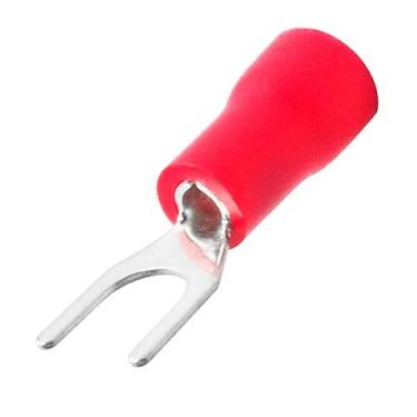 Imagem de Terminal Forquilha Garfo Pré-Isolado 0,5 a 1,5mm Vermelho 100 Peças - 