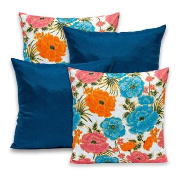 Imagem de Kit 4 Capas de Almofada 40cmx40cm Gorgurinho Lisas e Estampadas - Dryk