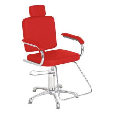 Imagem de Cadeira de Cabeleireiro Jasmim Encosto Fixo - CC&S, Vermelho