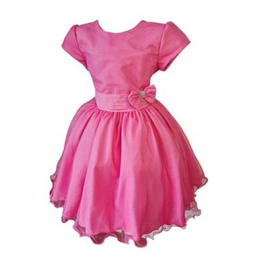 Imagem de Vestido Infantil Menina Glitter Rosa Chiclete Aniversário - JL Kids, 1