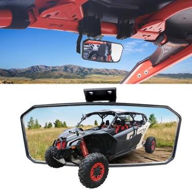 Imagem de CUSAUTV Espelho retrovisor interno compatível com 2016-2024 Can am Defender Maverick Trail Commander ajustável convexo retrovisor acessórios de substituição para 715003638