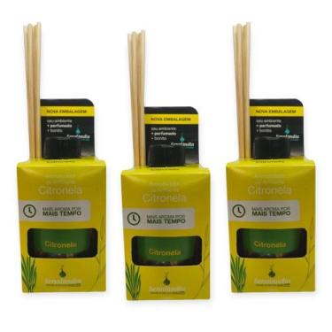 Imagem de 3 Aromatizador Ambiente Citronela Senalândia Difusor Vareta 280ml Perf