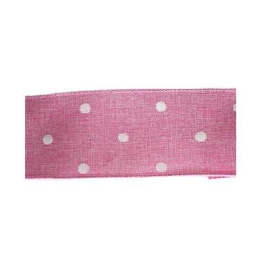 Imagem de Fita Decorativa de Natal - Poá Rosa - 6,5x914cm - 1 unidade - Rizzo