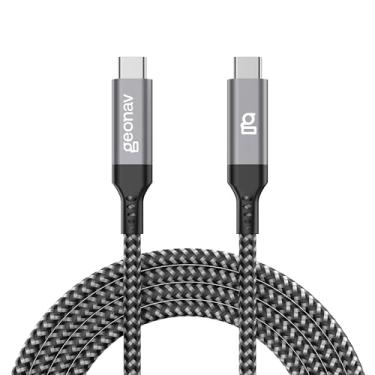Imagem de Geonav Cabo USB-C 3.2 Gen 2x2, Transferência Rapida de Dados 20Gb/s e Carregamento Rápido até 100W, Nylon Trançado de 1,5m, UCC07,Preto e Cinza