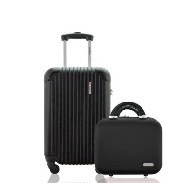 Imagem de Kit Conjunto Mala de Bordo 10kg Rígida Rodas 360º Cadeado Segredo mais