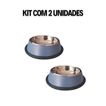 Imagem de Comedouro Vasilha Pet ração e agua para cães e gatos em Inox (P)- 400m
