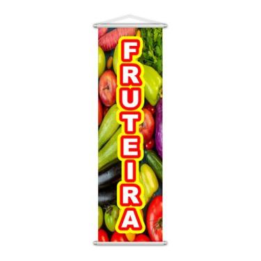Imagem de Banner Fruteira Frutas Serviço Banca Lona Colorido 100x30cm - PlimShop